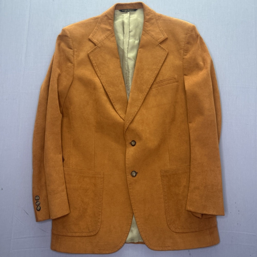 Vintage Kingsridge Suede Blazer 70s Leibowitz Tailored Patch Pocket Coat Ivy 42R